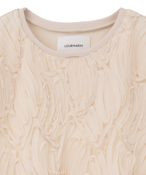 LOGEMENT DE CLAIRE(ロジュモンドクレール)の「【LOURMARIN】テープチュール刺しゅうプルオーバー(Tシャツ/カットソー・レディース・ブラック/アイボリー・FREE)」の6枚目の写真