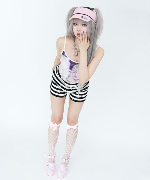 dollslutz(ドルズラッツ)の「【dollslutz】face print cami /【ドルズラッツ】フェイスプリントキャミ(キャミソール・レディース・ピンク/ブラック・FREE)」の11枚目の写真