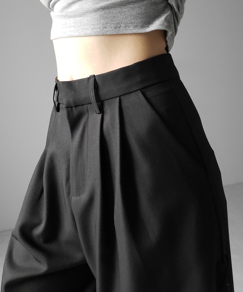 me+em select(ミームセレクト)の「【 2color /4size 】レースアップダブルタックワイドスラックス / laceup double tack wide slacks(スラックス・レディース・ブラック/アイボリー・LARGE/MEDIUM/SMALL/X-SMALL)」の8枚目の写真