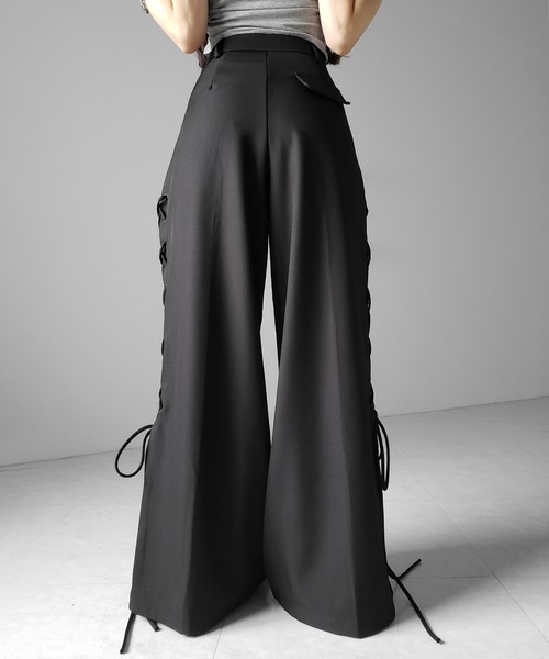 me+em select(ミームセレクト)の「【 2color /4size 】レースアップダブルタックワイドスラックス / laceup double tack wide slacks(スラックス・レディース・ブラック/アイボリー・LARGE/MEDIUM/SMALL/X-SMALL)」の22枚目の写真