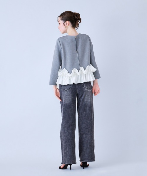 Audie a Muses(オーディアミューズ)の「ワイドシルエットストレッチデニム(デニムパンツ・レディース・ネイビー/ブラック・38/36/40/42)」の20枚目の写真