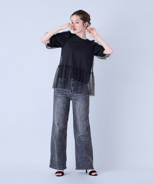 Audie a Muses(オーディアミューズ)の「ワイドシルエットストレッチデニム(デニムパンツ・レディース・ネイビー/ブラック・38/36/40/42)」の17枚目の写真