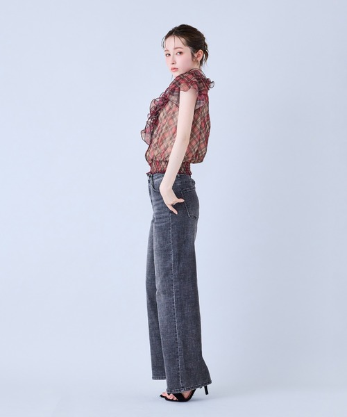 Audie a Muses(オーディアミューズ)の「ワイドシルエットストレッチデニム(デニムパンツ・レディース・ネイビー/ブラック・38/36/40/42)」の21枚目の写真