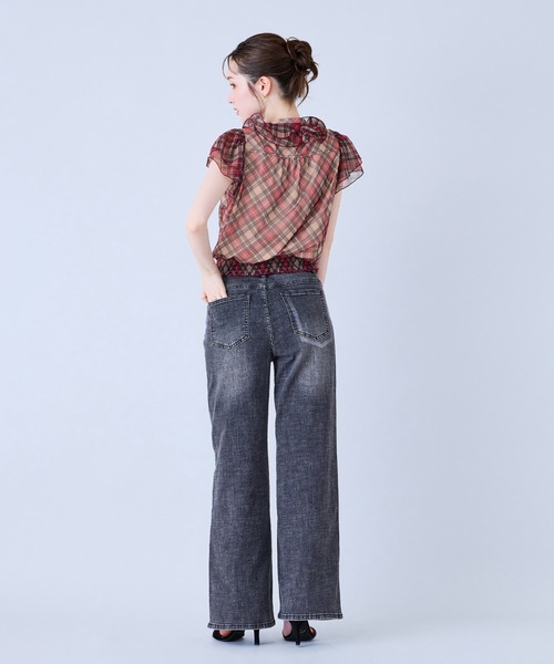 Audie a Muses(オーディアミューズ)の「ワイドシルエットストレッチデニム(デニムパンツ・レディース・ネイビー/ブラック・38/36/40/42)」の22枚目の写真