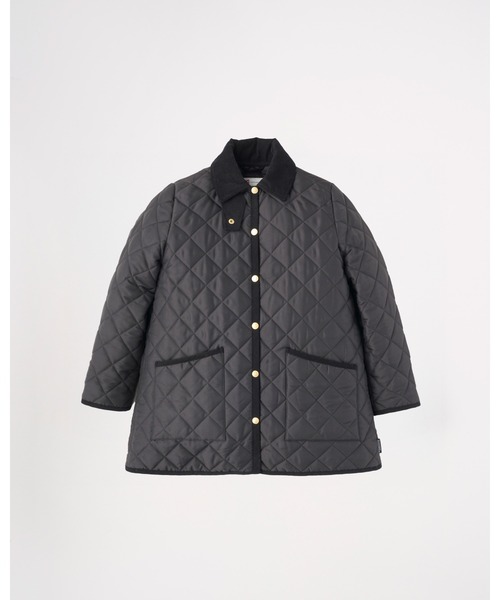 Traditional Weatherwear(トラディショナルウェザーウェア)の「WAVERLY A-LINE MIDDLE(ダウンジャケット/コート・レディース・ネイビー/ブラウン/ブラック×ブラック・32/36/34)」の2枚目の写真