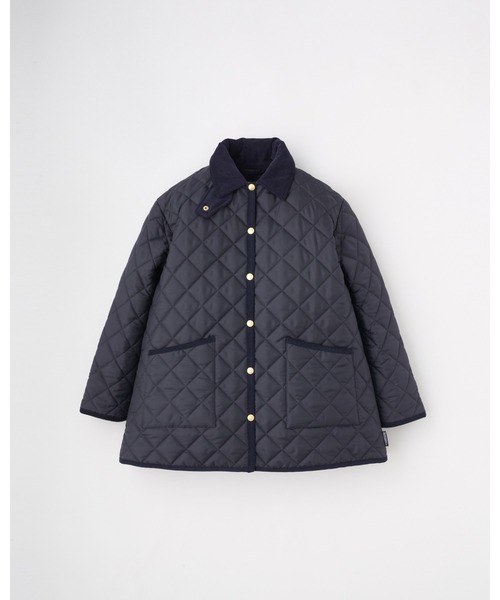 Traditional Weatherwear(トラディショナルウェザーウェア)の「WAVERLY A-LINE MIDDLE(ダウンジャケット/コート・レディース・ネイビー/ブラウン/ブラック×ブラック・32/36/34)」の1枚目の写真