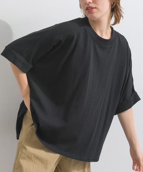 モックネックドルマンワイドTシャツ