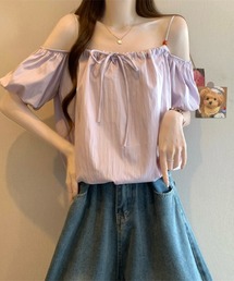 2WAYオフショルダーリボンブラウス