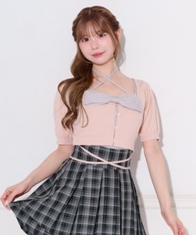 パフスリーブ」に該当するトップス（ピンク/桃色系）ファッション通販