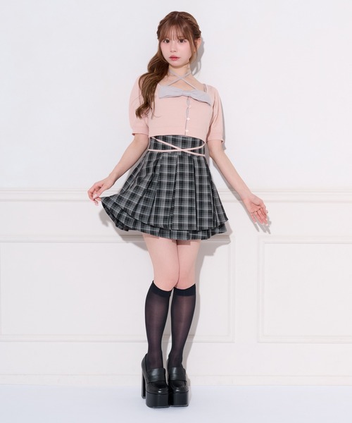 apres jour(アプレジュール)の「フロントリボンパフスリーブアンサンブル(アンサンブル・レディース・グレー/アイボリー/ピンク・フリー/X-LARGE)」の20枚目の写真