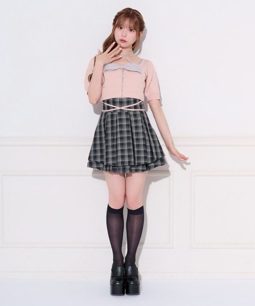 apres jour(アプレジュール)の「フロントリボンパフスリーブアンサンブル(アンサンブル・レディース・グレー/アイボリー/ピンク・フリー/X-LARGE)」の19枚目の写真