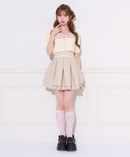 apres jour(アプレジュール)の「フロントリボンパフスリーブアンサンブル(アンサンブル・レディース・グレー/アイボリー/ピンク・フリー/X-LARGE)」の7枚目の写真