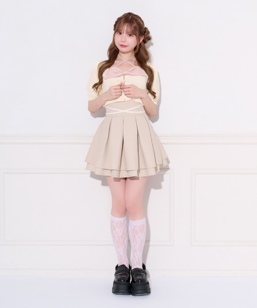 apres jour(アプレジュール)の「フロントリボンパフスリーブアンサンブル(アンサンブル・レディース・グレー/アイボリー/ピンク・フリー/X-LARGE)」の8枚目の写真