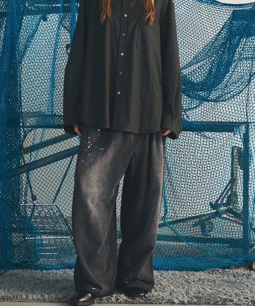 MAISON SPECIAL(メゾンスペシャル)の「《UNISEX》Destroy Damage Prime-Wide Sweatpants/デストロイダメージプライムワイドスウェットパンツ【MAISON SPECIAL/メゾンスペシャル】■セットアップ対応■(スウェットパンツ・メンズ・グレー/ネイビー/ブラック/パープル・1/0/2)」の22枚目の写真