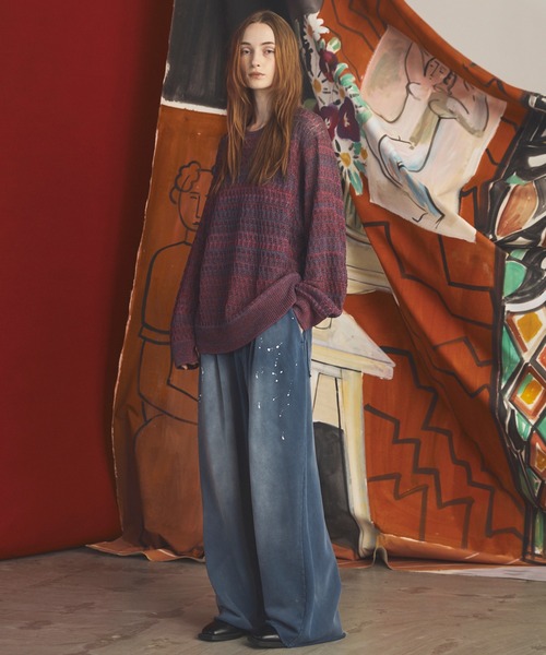 MAISON SPECIAL(メゾンスペシャル)の「《UNISEX》Destroy Damage Prime-Wide Sweatpants/デストロイダメージプライムワイドスウェットパンツ【MAISON SPECIAL/メゾンスペシャル】■セットアップ対応■(スウェットパンツ・メンズ・グレー/ネイビー/ブラック/パープル・1/0/2)」の19枚目の写真