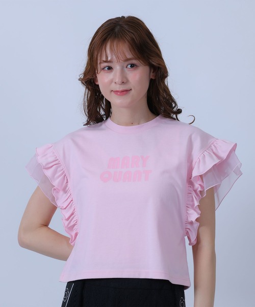 MARY QUANT(マリークワント)の「フリル袖 プルオーバー(Tシャツ/カットソー・レディース・ピンク/ブラック/ホワイト/ブルー・M)」の4枚目の写真