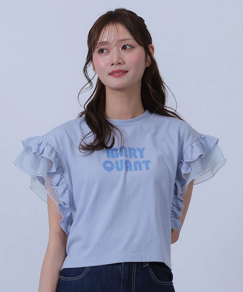 MARY QUANT(マリークワント)の「フリル袖 プルオーバー(Tシャツ/カットソー・レディース・ピンク/ブラック/ホワイト/ブルー・M)」の3枚目の写真