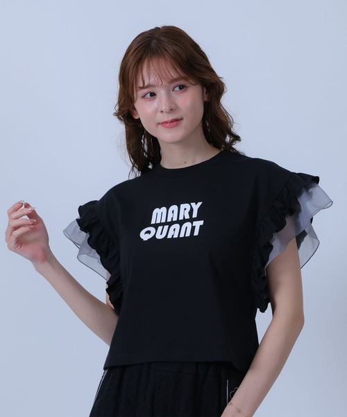 MARY QUANT(マリークワント)の「フリル袖 プルオーバー(Tシャツ/カットソー・レディース・ピンク/ブラック/ホワイト/ブルー・M)」の2枚目の写真