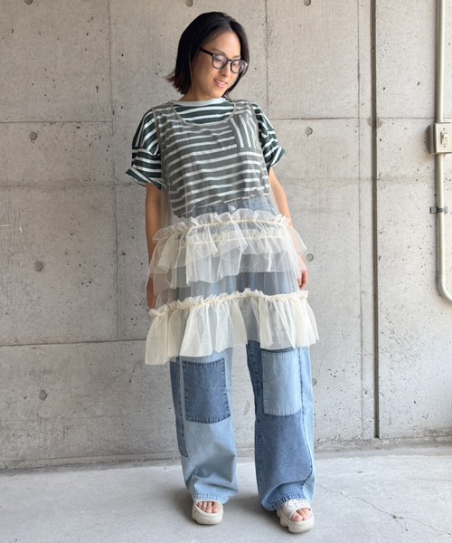 MARKEY'S(マーキーズ)の「チュールバイカラーワンピース/おとな(ワンピース・レディース・グレー/ラベンダー/レッド・160)」の13枚目の写真