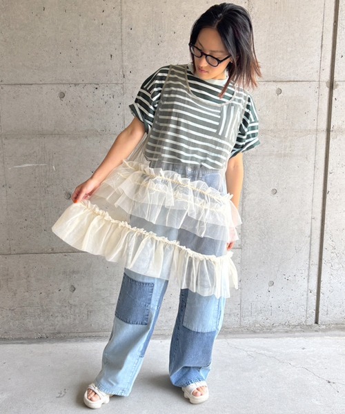 MARKEY'S(マーキーズ)の「チュールバイカラーワンピース/おとな(ワンピース・レディース・グレー/ラベンダー/レッド・160)」の15枚目の写真