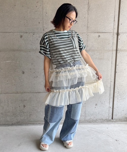 MARKEY'S(マーキーズ)の「チュールバイカラーワンピース/おとな(ワンピース・レディース・グレー/ラベンダー/レッド・160)」の14枚目の写真