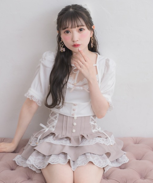 ROJITA(ロジータ)の「レースアップティアードスカパン(スカート・レディース・その他/ピンク/ブラック・FREE)」の16枚目の写真