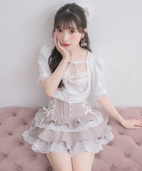 ROJITA(ロジータ)の「レースアップティアードスカパン(スカート・レディース・その他/ピンク/ブラック・FREE)」の17枚目の写真