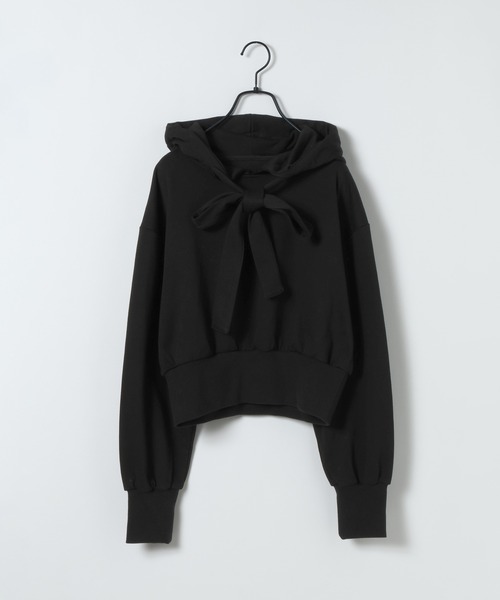 JEANASIS(ジーナシス)の「【25quee】スウェットリボンフーディー/1047257(パーカー・レディース・ミント/ブラック/パープル系その他/グレー・FREE)」の2枚目の写真