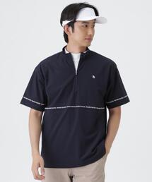 【PEARLY GATES】レイブロック裏カノコ半袖ハーフジップカットソー