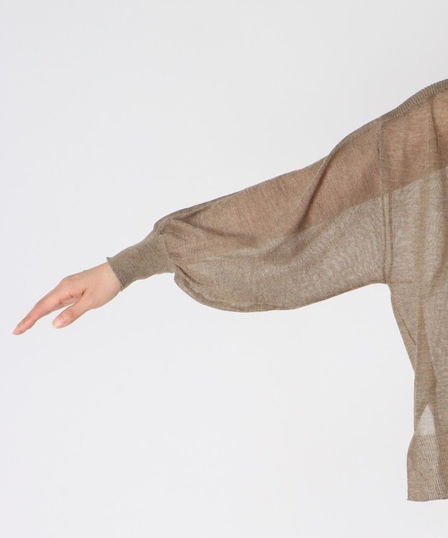 Three Four Time(スリーフォータイム)の「強撚ミックスラメスリットトッパー(カーディガン/ボレロ・レディース・ベージュ/ブラック・FREE)」の16枚目の写真