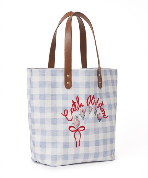 Cath Kidston(キャスキッドソン)の「エンブロイダリーギンガムトートバッグ Painted Gingham(トートバッグ・レディース・ミント/サックスブルー・FREE)」の7枚目の写真