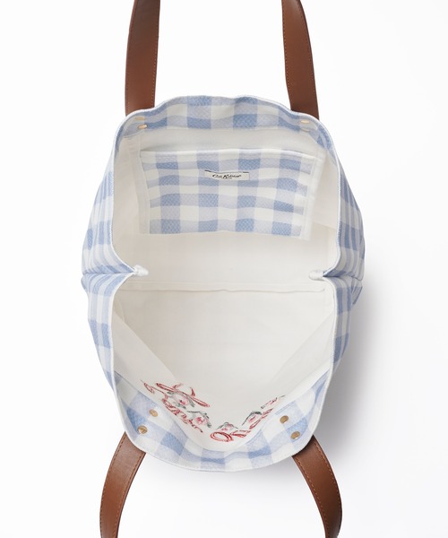 Cath Kidston(キャスキッドソン)の「エンブロイダリーギンガムトートバッグ Painted Gingham(トートバッグ・レディース・ミント/サックスブルー・FREE)」の9枚目の写真