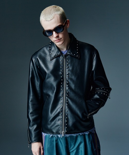 glamb(グラム)の「Synth Leather Studs Jacket / シンセレザースタッズジャケット(その他アウター・メンズ・ワイン/カーキ/ブラック・S/M/L)」の22枚目の写真