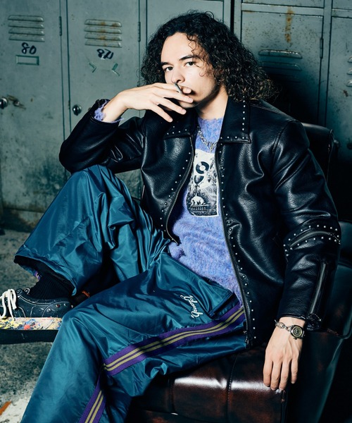 glamb(グラム)の「Synth Leather Studs Jacket / シンセレザースタッズジャケット(その他アウター・メンズ・ワイン/カーキ/ブラック・S/M/L)」の9枚目の写真