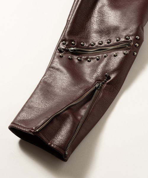 glamb(グラム)の「Synth Leather Studs Jacket / シンセレザースタッズジャケット(その他アウター・メンズ・ワイン/カーキ/ブラック・S/M/L)」の17枚目の写真