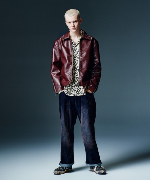 glamb(グラム)の「Synth Leather Studs Jacket / シンセレザースタッズジャケット(その他アウター・メンズ・ワイン/カーキ/ブラック・S/M/L)」の5枚目の写真