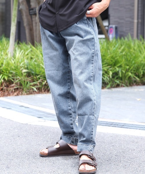 LUXSTYLE(ラグスタイル)の「ワイドストレッチデニムパンツ(デニムパンツ・メンズ・ブルー/ブルー系その他/インディゴブルー・S/XL/M/L)」の3枚目の写真