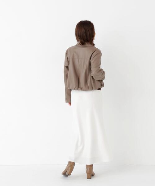 NATURAL BEAUTY BASIC(ナチュラルビューティーベーシック)の「フェイクレザーステンカラーブルゾン(ブルゾン・レディース・ブラウン/ブラック・SMALL/MEDIUM)」の18枚目の写真