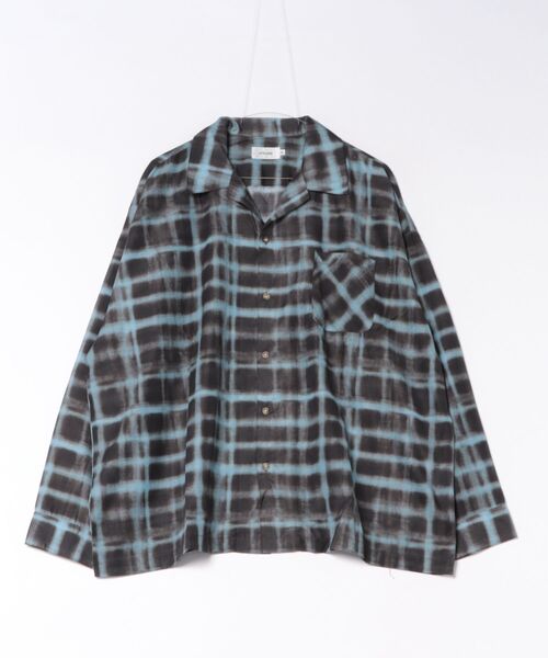 ＪＵＧＬＡＮＳ（ユグランス）の「【ATELANE】シアーチェック オープンシャツ（シャツ/ブラウス・メンズ・ブラウン/イエロー/レッド/パープル・M/L/XL）」の2枚目の写真