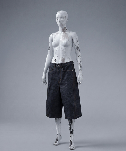 NVRFRGT(ネヴァーフォーゲット)の「NVRFRGT / ネヴァーフォーゲット WISM 別注 3D WIDELEG JORTS(その他パンツ・メンズ・ネイビー/ブラック・3/1/2)」の4枚目の写真