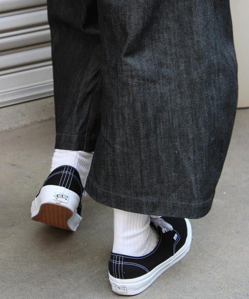 NVRFRGT(ネヴァーフォーゲット)の「NVRFRGT / ネヴァーフォーゲット WISM 別注 3D WIDELEG JORTS(その他パンツ・メンズ・ネイビー/ブラック・3/1/2)」の12枚目の写真