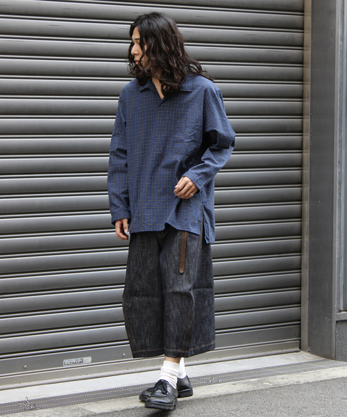 NVRFRGT(ネヴァーフォーゲット)の「NVRFRGT / ネヴァーフォーゲット WISM 別注 3D WIDELEG JORTS(その他パンツ・メンズ・ネイビー/ブラック・3/1/2)」の14枚目の写真
