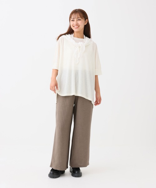 HEART MARKET(ハートマーケット)の「【イージーケア】スラブストライプワイドパンツ(その他パンツ・レディース・ブラウン/ベージュ/ブラック・LARGE/MEDIUM)」の11枚目の写真