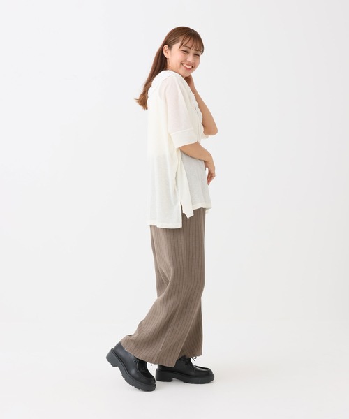 HEART MARKET(ハートマーケット)の「【イージーケア】スラブストライプワイドパンツ(その他パンツ・レディース・ブラウン/ベージュ/ブラック・LARGE/MEDIUM)」の12枚目の写真