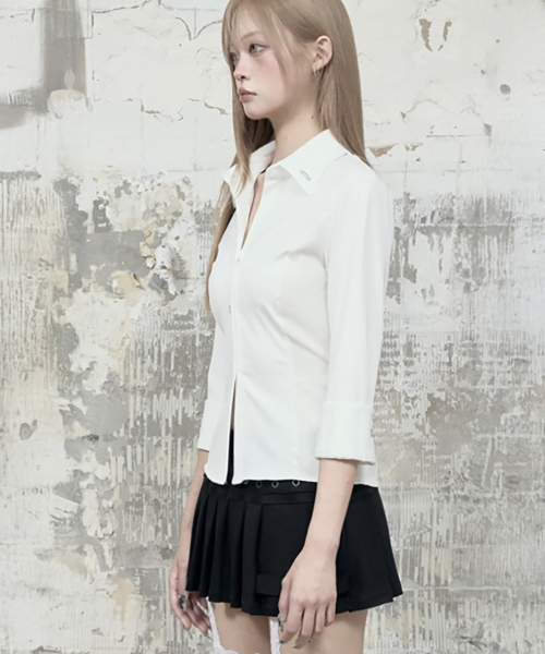 ETRE AU SOMMET(エトレオソメ)の「Jacquard Corset Line Pocket Shirt (White)(シャツ/ブラウス・レディース・ホワイト・FREE)」の8枚目の写真