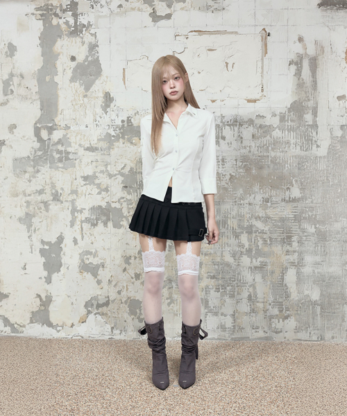 ETRE AU SOMMET(エトレオソメ)の「Jacquard Corset Line Pocket Shirt (White)(シャツ/ブラウス・レディース・ホワイト・FREE)」の6枚目の写真