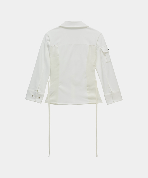 ETRE AU SOMMET(エトレオソメ)の「Jacquard Corset Line Pocket Shirt (White)(シャツ/ブラウス・レディース・ホワイト・FREE)」の3枚目の写真