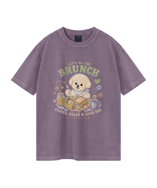 WILDROCK（ワイルドロック）の「[ワイルドシュン] ビションブランチクラブピグメントオーバーサイズ半袖Tシャツ（Tシャツ/カットソー・レディース・ピンク/ブルー/チャコール/ライトグレー/カーキ/ライトパープル/ブラック/ホワイト・X-SMALL/SMALL/MEDIUM/LARGE/FREE）」の8枚目の写真