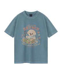 [ワイルドシュン] ビションブランチクラブピグメントオーバーサイズ半袖Tシャツ