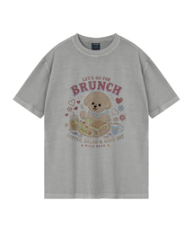 [ワイルドシュン] ビションブランチクラブピグメントオーバーサイズ半袖Tシャツ